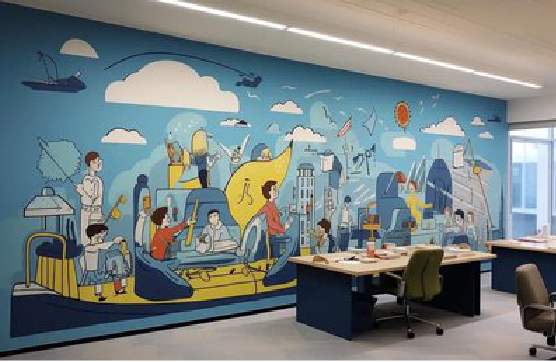 永平办公室墙绘的特点。