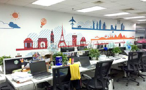 永平教你设计办公室墙绘的方法。